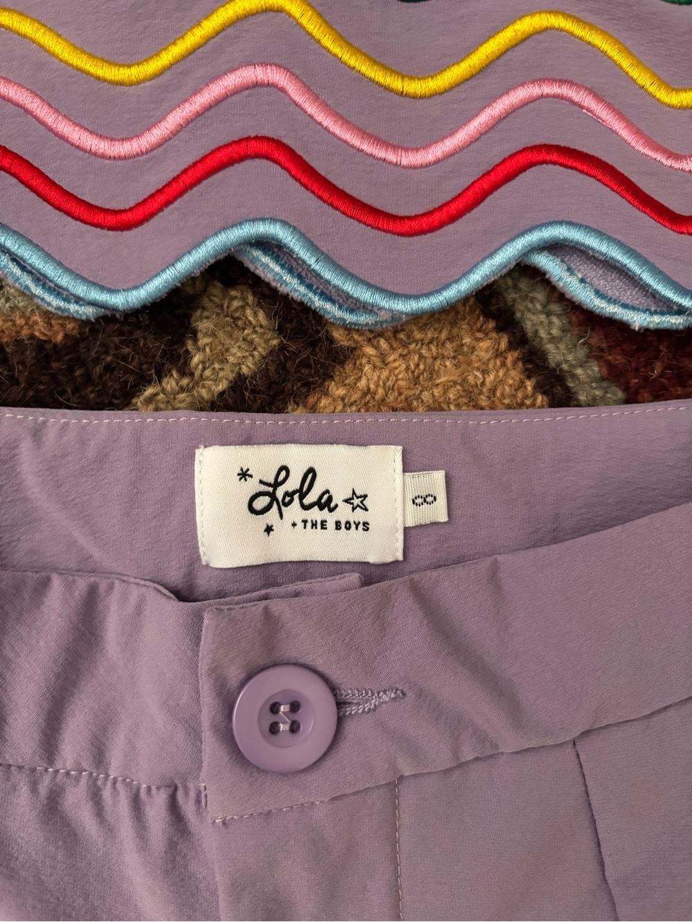 Lola + The Boys Crop Top & Shorts Set with Rainbow Wave Trim - Picture 3 of 3